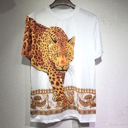 -2019 été Nouvelle marque casual Tee Mens imprimé léopard t shirt Hommes Tops mode tee-shirt T-shirt Hommes Hiphop Vêtements à manches courtes
