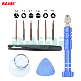 New 4 in 1 Opening Tools Kit Precision Combination Screwdriver Bit 0.6Y Phillips Tweezers Tools Set for iPhone Huawei Repair 200set/lot