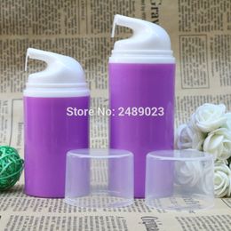 Purple Empty Airless Pump Plastic Bottles White Head Emulsion Bottle Lotion On Packaging 100 pcs/lot