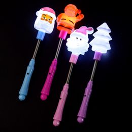 Christmas spring stick Santa Claus snowman tree Colourful lamp flash stick luminous children's toy wholesale Led Rave Toy