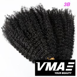 VMAE Malaysian Tangle Free Remy Virgin Tape In 3A 3B 3C Kinky Curly 100g Natural Color Single Donor Real Human Hair Extensions