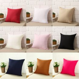 Pure Colour Pillowcase Polyester White Pillow Cover Cushion Cover Decor Pillow Case Home Sofa Cushion Covers