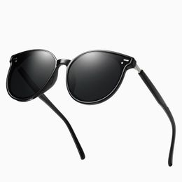 Luxus-2019 Markendesigner, polarisierte Sonnenbrille für Damen und Herren, runde Sonnenbrille aus TR-Material, Nieten, polarisierte Brillen