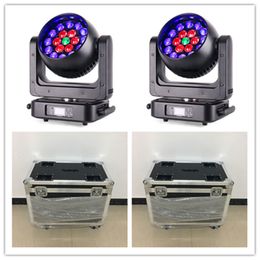 4pcs with flighcase big bee eye party moving head washing zoom 19x25w 4 in 1 rgbw k20 honeycomb moving head zoom led beam light