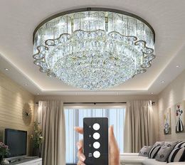 3 brightness crystal lights living room lamp ceiling lights Gold crystal ceiling lamp LED bedroom restaurant lighting with remote contro MYY