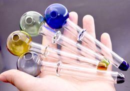 high quality Glass Oil Burner Pipes Coloured Smoking Pipe Mini Pyrex Oil Burner Pipes Glass Spoon Pipe Dab Smoking pipe