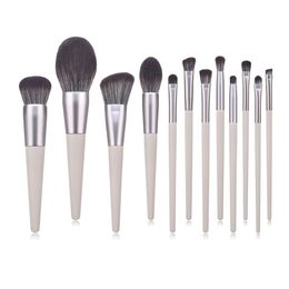 12 PCS Professional Makeup Brushes Set Flame Nose Lip Blending Powder Foundation Concealer Blush Sculpting Brush Cosmetic Face Make up Kits