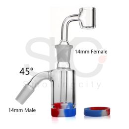 14mm 18mm Glass Ash Catcher With US Silicone Container Reclaimer and 4mm Wall thickness quartz banger 14mm Ash Catcher For Glass Water Bongs