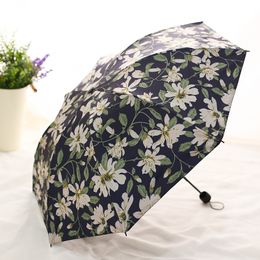 Creative Branch Leaves Small Fresh Sunny Umbrella Dual Use Black Glue Shade Sun Umbrella Sun Umbrella Company Activities Gift