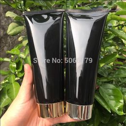 200ml Cosmetic Portable Hose Soft Tubes Flip Lid, Black Beauty Makeup Cream Container,PE Plastic Squeeze Facial Cleanser Package