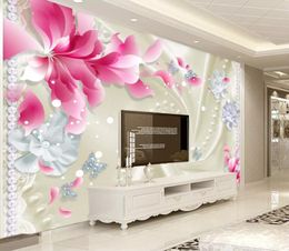 large 3D wallpaper mural Beautiful silk transparent flower dream children room background wall wallpaper for walls 3d papel de parel