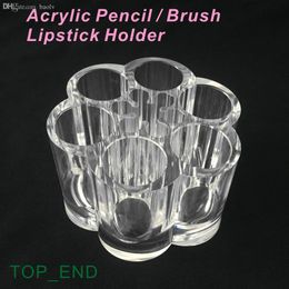 Wholesale-Free Shipping,Crystal Clear,Acrylic Pen/Pencil/Lipstick/Make-up Brush Holder,12 Compartments Storage Box,Dressing Desk,Hotel