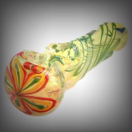 New Colourful Double Bowl Pyrex Thick Glass Smoking Tube Handpipe Portable High Quality Handmade Dry Herb Tobacco Oil Rigs Bong Pipes DHL