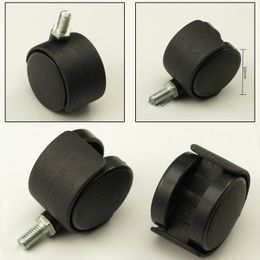 4pcs Black 2'' Swivel Casters With M8 Screw Office Sofa Chair Furniture Accessories 50mm Universal Wheels For Hardware Equipment