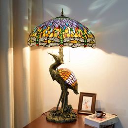 Art dragonfly decorative table lamps bar living room dining room hotel retro lights Tiffany stained glass table lamp TF087