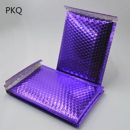 100pcs/Pack Purple Bubble Envelop, Aluminium Metallic Foil Bubble Mailer for Gift Packaging, Wedding Favour Bag Free Shipping