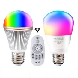 Hot sale E27 Smart Light Bulb Dimmable Multicolor Wake-Up Lights RGB+WY LED Lamp 2.4G Wireless Remote Seven Color Remote Control Smart Bulb