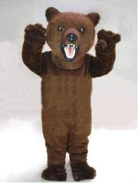 High quality brown hairy bear mascot Adult Size Cartoon Character Carnival Party Outfit Suit Fancy Dress