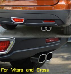 For Vitara/S-Cross 2014-2018 stainless steel car Exhaust Pipe Tail Pipe Muffler Decorative tail,double outlet,silver or blue
