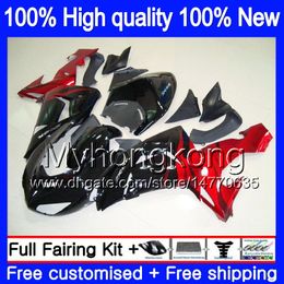 Bodywork For KAWASAKI ZX 10 R ZX1000C ZX-10R 2006 2007 215MY.10 Hot Red flames ZX1000 C ZX10R 06 07 ZX 1000CC ZX 10R 06 07 ABS Fairings