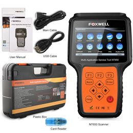 FOXWELL NT650 OBD2 Automotive Scanner tool Support ABS Airbag SAS EPB DPF Oil Service Reset