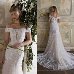 mermaid wedding dresses bateau appliqued lace ruched wedding dress ruffle illusion backless court train robes de marie