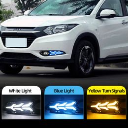 2Pcs For Honda HRV HR-V 2014 2015 2016 2017 2018 Turn Yellow Signal Relay Fog lamp Car DRL 12V LED Daytime Running Light