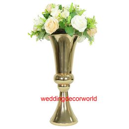 New style Wholesale trumpet shaped sillver plated metal flower vase for wedding centerpiece decoration decor341