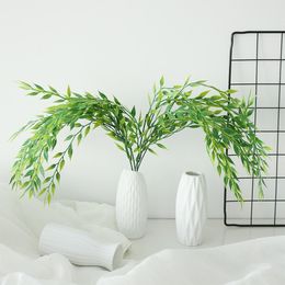 New 1PC Green Grass Fake Leaf Artificial Plants Plastic Flowers Greenery Foliage Household Wedding Spring Living Room Decor