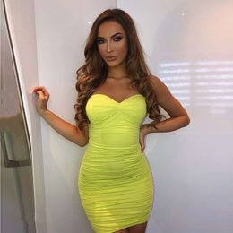 summer dress models Canada - Summer Dress Amazon Cross-border Explosion Models Europe And America Sexy Women's Low-cut Strap V-neck Pleated Hip Dress 2019
