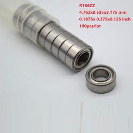 100pcs/lot Free shipping R166ZZ R166 ZZ ball bearing 3/16" x 3/8" x 1/8" Inch Deep Groove Ball bearing metal cover 4.762x9.525x3.175 mm 166Z