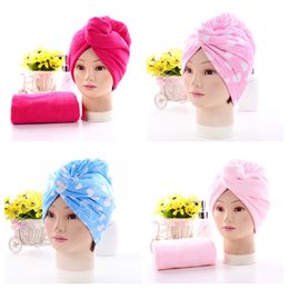 new Shower Caps For Magic Quick Dry hair cap Microfiber Towel Drying Turban Wrap Hat Caps Spa Bathing Caps Bathroom Accessories T2I5788