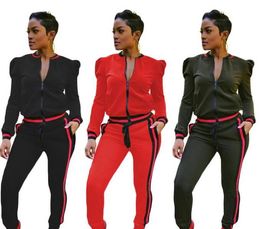 red and black jogging suit