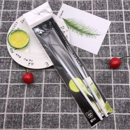 Reusable Straight Bent Straws Stainless Steel Drinking Straws With Cleaning Cleaner Brush for Tumbler
