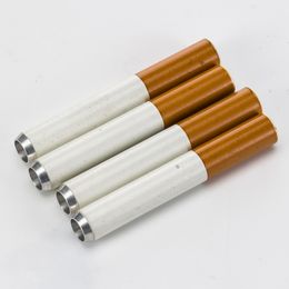 Cigarette Smoke Pipe Aluminium Cigarette Hitters W/O sparkle 79mm 57mm Coffee Philtre Colour Cig Shape Tobacco Pipes Portable