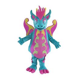2019 Factory sale hot Lovely Colourful Dragon Dinosaur Mascot Costume Commercial Advertising Carnival Party Dress Outfit for Adult