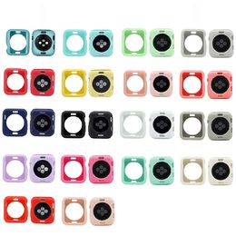 Silicone Watch Cover Case for Apple Watch 5/4/3/2/1 40mm 44mm Scratch pinkycolor Colourful soft cases For iWatch Series 3 2 42mm 38mm
