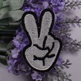 Stickers Parches V Ok Hand Sign Signal Patch For Clothing Iron On Applique Cute Fabric Badge Garment Diy Apparel Accessories