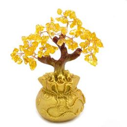 6.7 Inch Tall Mini Crystal Money Tree Bonsai Style Wealth Luck Feng Shui Bring Wealth Luck Home Decor Birthday Gift Decorative Figurines