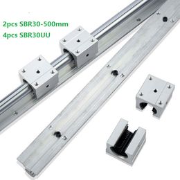 2pcs SBR30-500mm linear guide /rail + 4pcs SBR30UU linear bearing blocks for cnc router parts