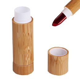 Empty Bamboo Lipstick Tubes Refillable Lip Balm Lip Gloss Tube Holder Containers with Lids for DIY Make Up Cosmetic Travel Daily Life