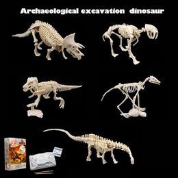 Archaeological toy creative DIY mining dinosaur fossil assembly model toy Tyrannosaurus Rex Raptor Child building block toy kid Discovery