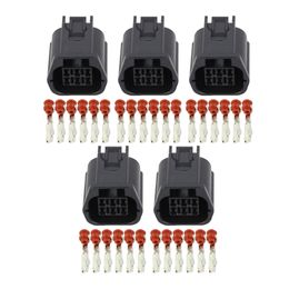 5 Sets 6 Pin Auto Wire Harness Waterproof Connector Adapter with Terminal 7283-9332-30