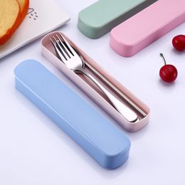Cutlery Set Portable Travel Adult Cutlery Stainless Steel Fork Camping Picnic Set Gift Child Office People Dinnerware