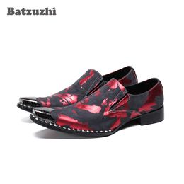 Batzuzhi British Type Men Shoes Chaussures Hommes Men Dress Shoes Leather Punk Party and Wedding Shoes Men, Big Sizes US6-US12