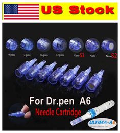 -US Stock !!! 1/3/5/7/9/12/36/42 / Nano derma pen Microneedle ricaricabile senza fili Derma Dr.Pen ULTIMA A6 cartuccia dell'ago
