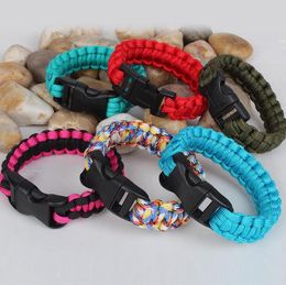 2019 Outdoor 550 lbs Parachute Cord Camping Gifts Camping Hiking Survival Rope Paracord Bracelet with Buckle