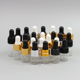 1ml 2ml 3ml Portable clear Aromatherapy Esstenial Oil Bottle with Glass Eye Dropper Mini Empty Dropper Bottle F1904
