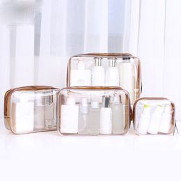 1PCS Women PVC Clear Cosmetic Bag Transparent Make Up Bag Professional Travel Small Large Make Up Organiser Bag Pouch Case