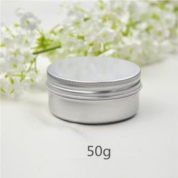 50g Aluminum Cream Jar Makeup Maquillaje Lip Gloss Balm Empty Cosmetic Metal Tin Containers Lip Balm Bottles 50pcs/lot